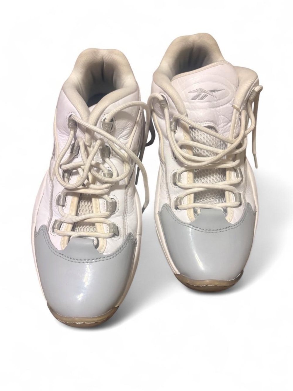 Reebok White and Gray Low-Top Sneakers Sz 13